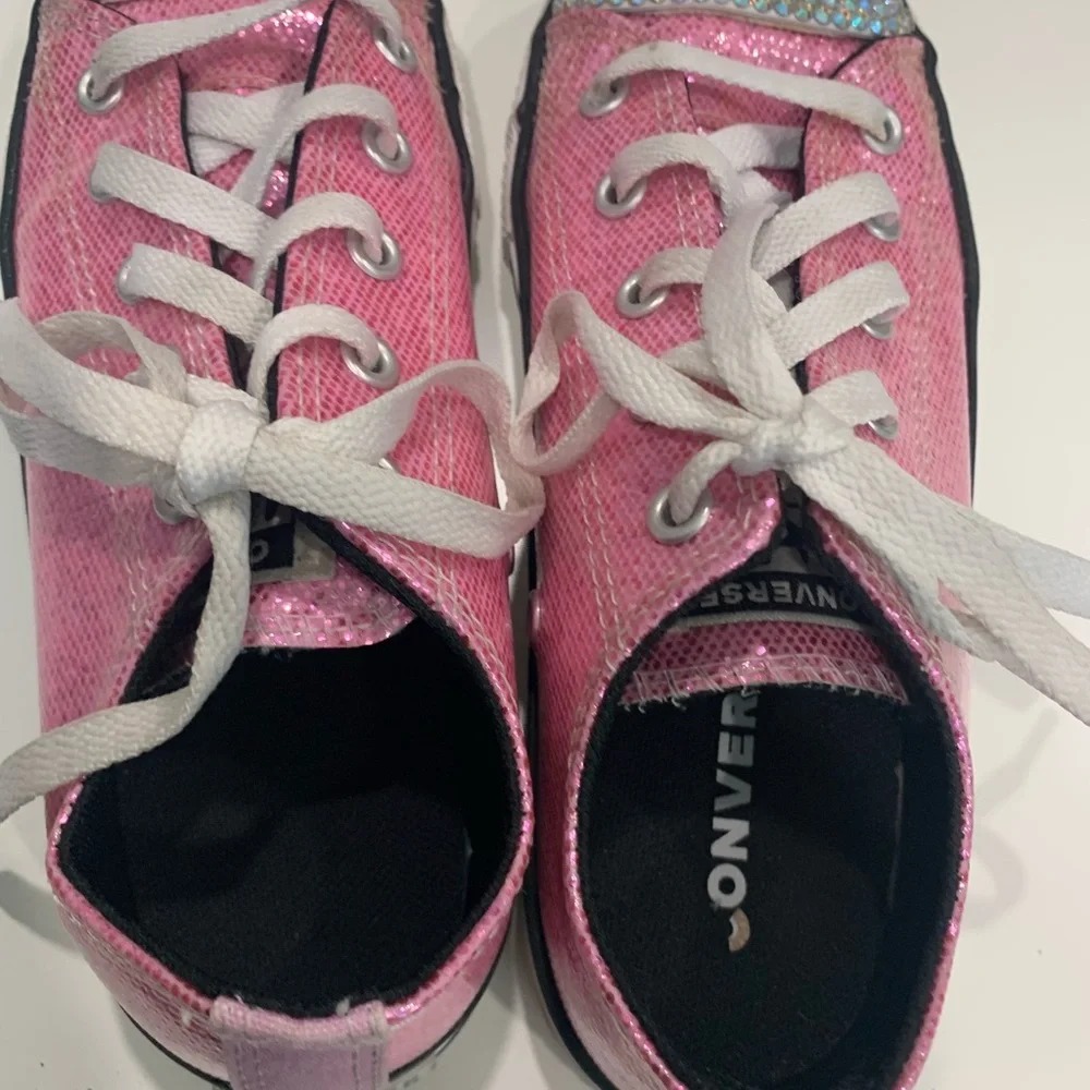 Converse Pink Sequin Sneakers Bling Sparkle Crystal 2 girls custom chucks